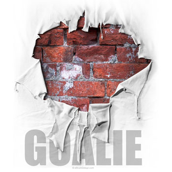 Torn Shirt Brick Wall Hockey Goalie