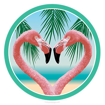 Flamingo Love Tropical Valentine