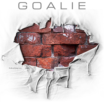 Torn Shirt Brick Wall Hockey Goalie